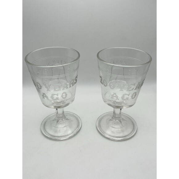 Bicentennial 10 Oz Glass Goblets Declaration of Independence Set Of 2 In Box - Picture 2 of 11